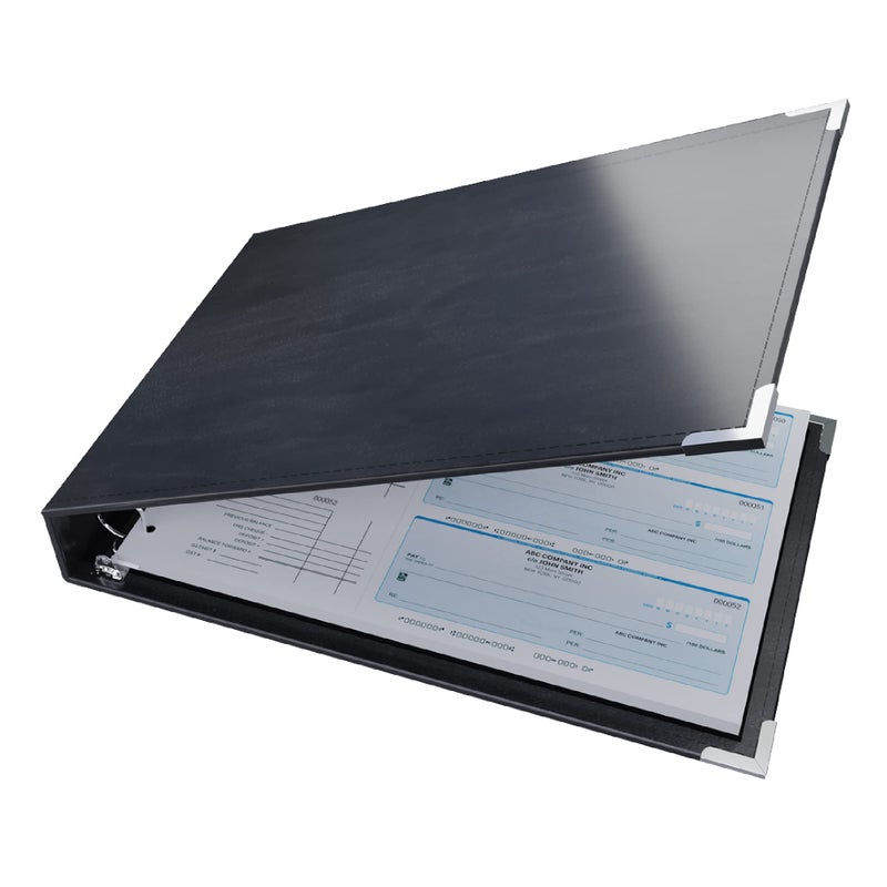 Davis Group Premium 3-Up Business Checkbook Binder, Big and Small Business Essentials for Checks, Black - Image 1
